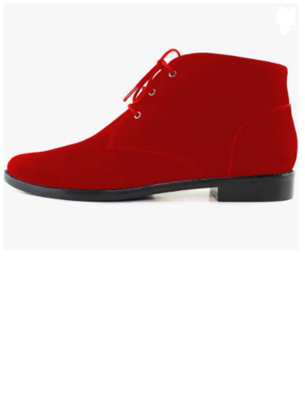 Red Womens Trendy Low Heel Pointy Toe Lace Up Chukka Ankle Boots